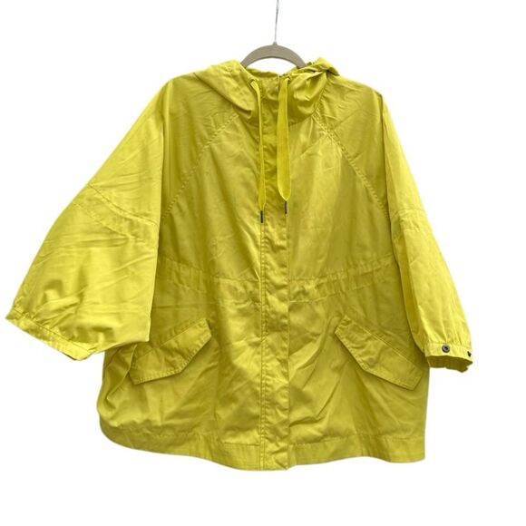 JoyLab Women's Zip-Up Water Resistant Rain Coat Neon Yellow Size XL - Picture 3 of 7